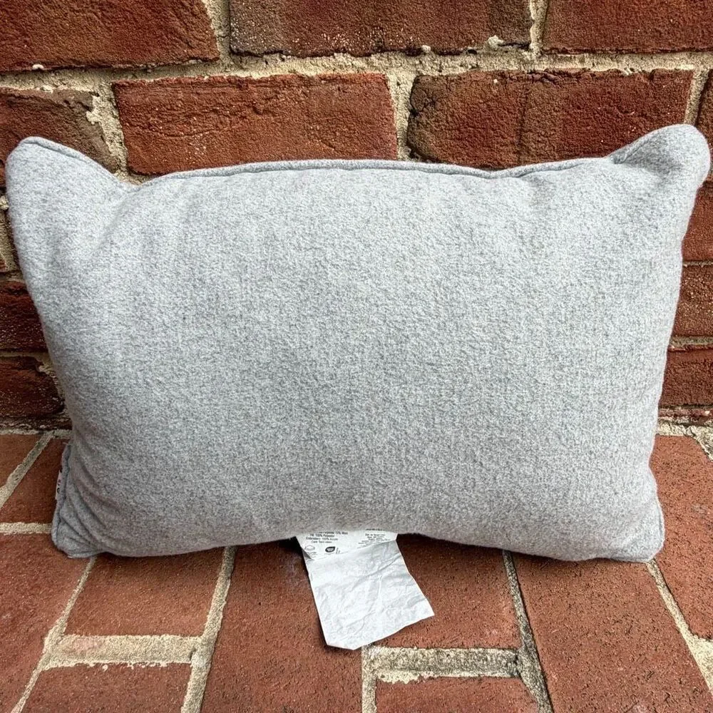 Woolrich x Target Embroidered Lumbar Toss Pillow Gray White 14
